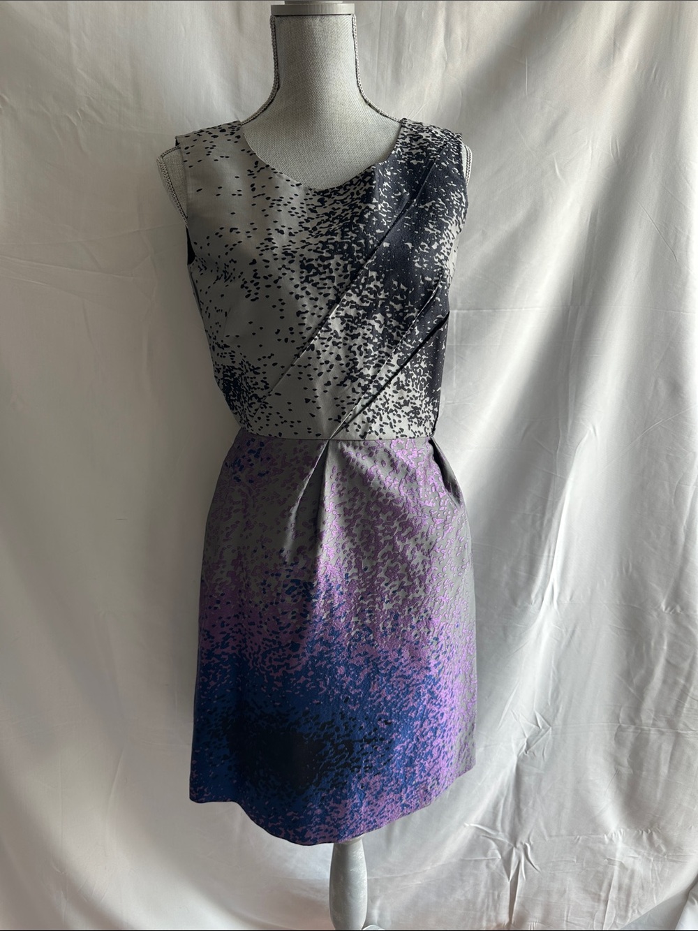 Narciso Rodriguez Sleeveless Ombre Speckle Mini Dress in Gray and Purple